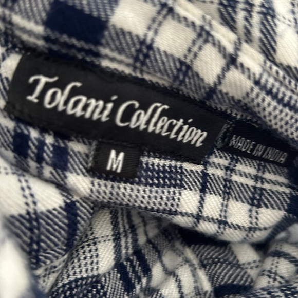 Tolani Collection Plaid Tunic With Embroidered Back M - Picture 5 of 9